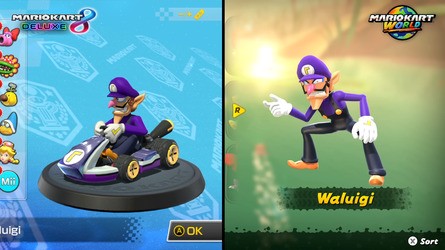 Character models are more advanced in the new game, with animated poses on the character select screen and more advanced edge lighting. The same cartoonish sensibilities apply to the karts too, which squish, stretch and tumble more than their MK8 predecessors.