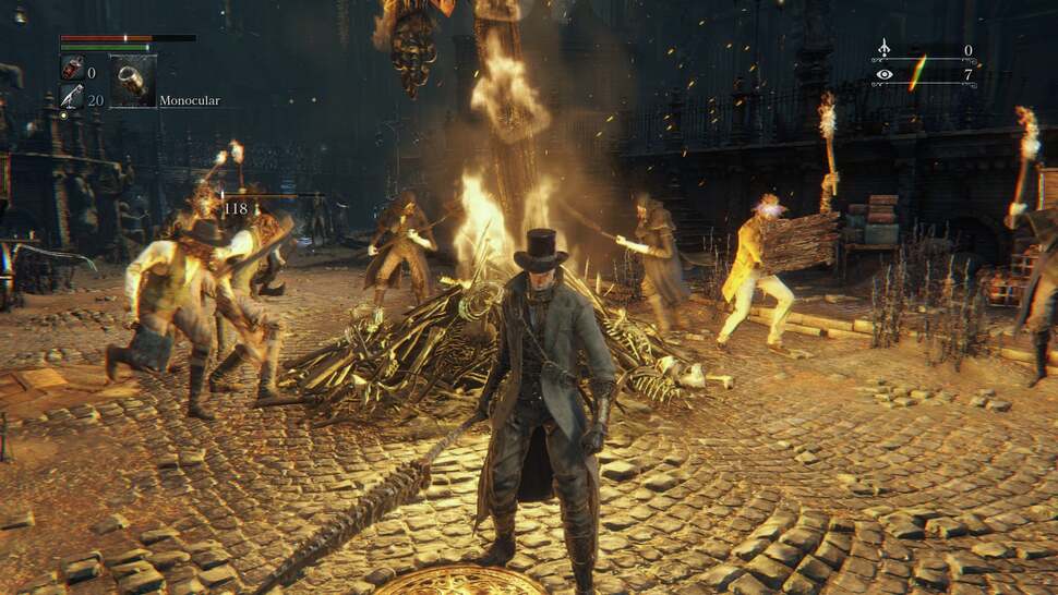 Bloodborne: Enemy density is a high point of Bloodborne, especially given the high level of detail on hunters around Yharnam