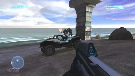 Classic mode on the left, the remastered Anniversary mode on the right. A massive difference in artwork quality of course, but it is interesting to note that the Warthog model appears to be structurally identical on both versions.