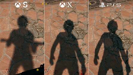 Side-by-side, there are a few setting tweaks in terms of shadows and vegetation to separate last-gen and current-gen machines - but the game's visual makeup remains intact everywhere else. Interestingly Xbox Series S uses equivalent to the last-gen shadow setting, while Series X takes a step up in quality, but remains a preset below PS5's.