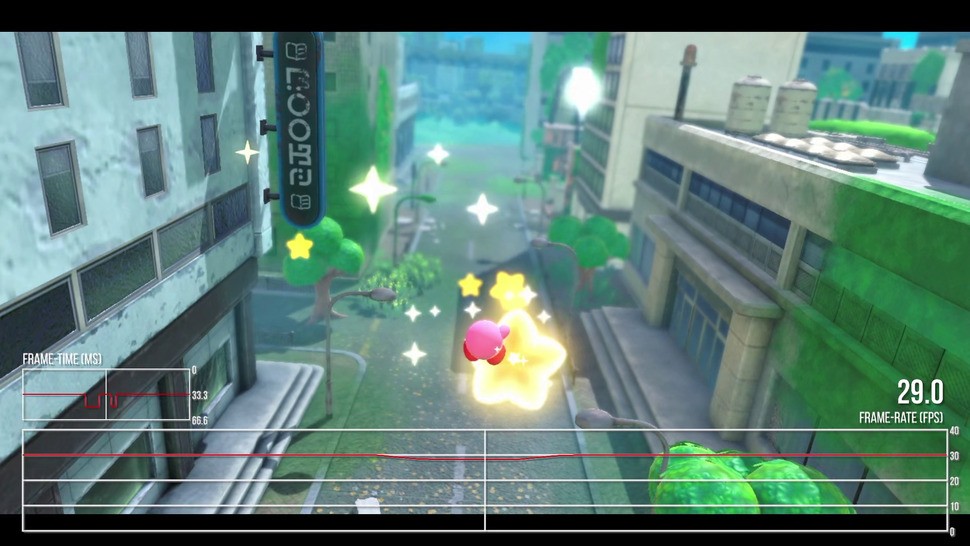 This isn't a 60fps experience like many first-party Nintendo titles - it's a properly frame-paced 30fps with only very minor drops