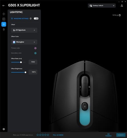 Here's how the G Hub software looks like the G305 X Superlight. Click to enlarge. 