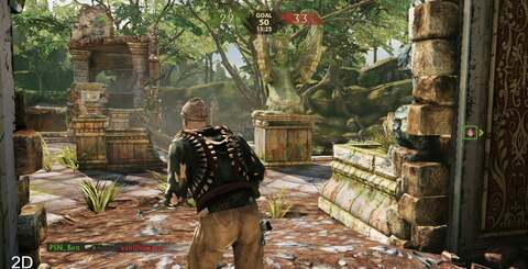 Here we're comparing the basic 2D 720p framebuffer with one eye's worth of 3D. As you can see, Naughty Dog has used lower quality models and pared back environmental detail and resolution in order to make the game viable in true stereoscopic 3D. In motion, the compromises are not so readily apparent.