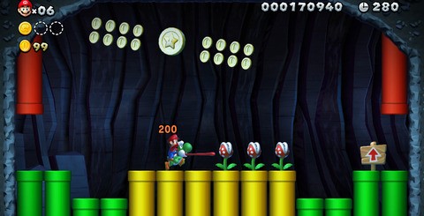 A collection of screenshots from our initial batch of titles: Super Mario Bros U, Mass Effect 3, ZombiU and Nintendo Land. We colour-corrected the limited range RGB issue here and in most of the shots on this page.