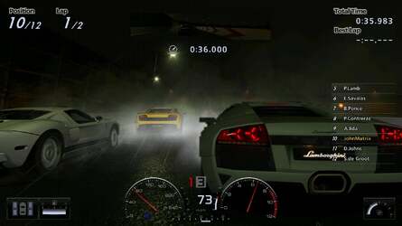 Some of the alpha effects in GT5 look positively ugly - spray from the cars in wet weather conditions being a case in point. Even on these tiny thumbnails the blocky pixels are visible. Click through for full 1080p resolution images on any thumbnail in this feature.