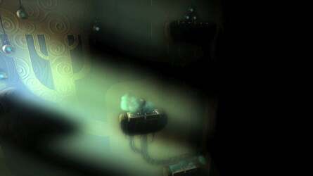 Volume-sampled lighting better approximates light propagation and occlusion, leading to subtle shading in corners, soft object-based illumination, and dramatic, deep shadowing.