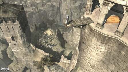 Intricate detail is blurred with quincunx anti-aliasing, as seen in Assassin's Creed.