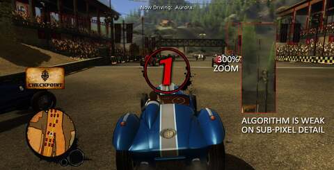 While the edge-smoothing properties are astonishing, it comes at the cost of a few artefacts as you'll see by clicking on each thumbnail. Thankfully they barely impact on the quality of the overall presentation.