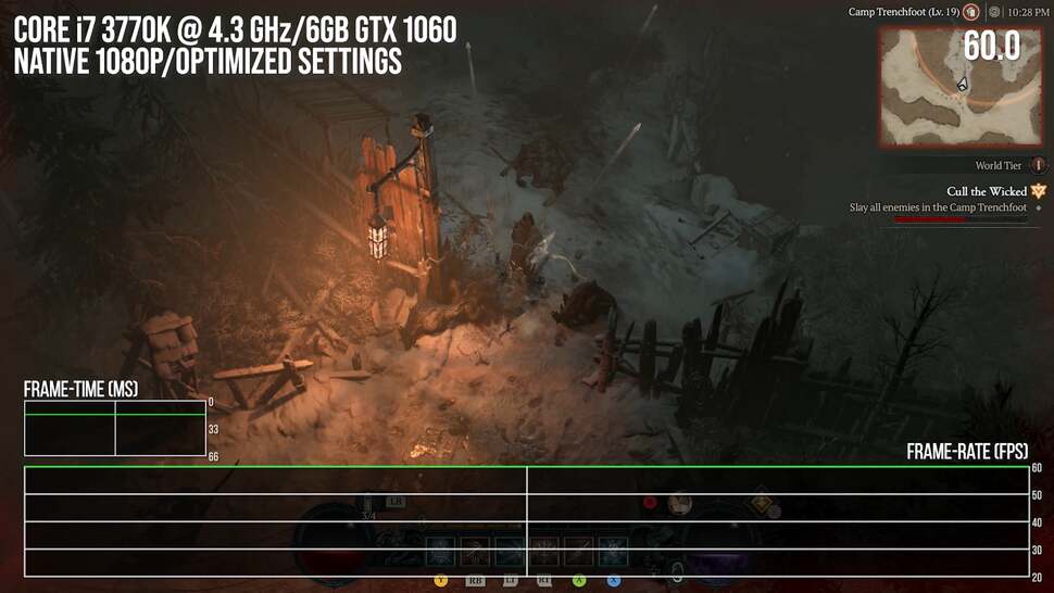 Performance is generally great. On our 'slightly under ultra' optimised settings configuration, an 11-year-old CPU paired with a seven-year-old GPU can deliver a locked 1080p60