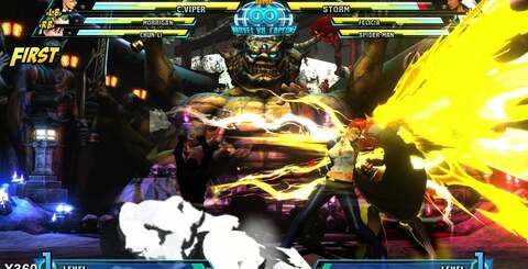 Low-resolution alpha buffers are used on certain effects, which can lead to jagged edges on the characters when they overlap.