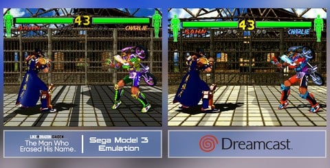 Long thought to be virtually 'arcade perfect', Fighting Vipers 2 on Dreamcast actually has a range of geometry, texture resolution and effects cutbacks. They're hardly intrusive to the gameplay but they are there.
