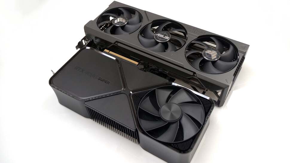We're looking at the Asus TUF Gaming RTX 4080 Super (above), which should launch at MSRP, along with the svelte Nvidia Founders Edition (below)