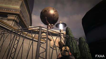 Two anti-aliasing methods are available on PC, in contrast to the AA-free console versions. FSAA seems to be an edge-blurring filter, while FXAA is a new technique pioneered by NVIDIA that we'll be seeing a lot more of in the future on both console and PC.