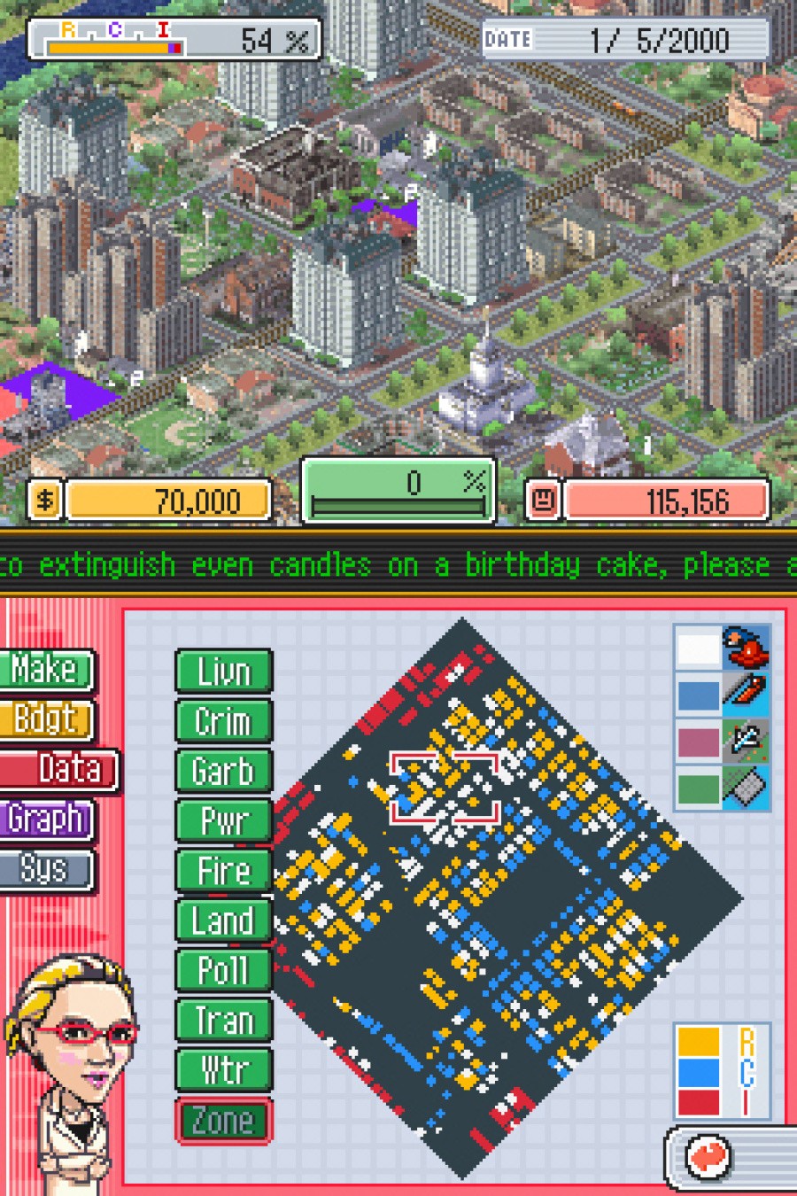 SimCity DS Screenshot